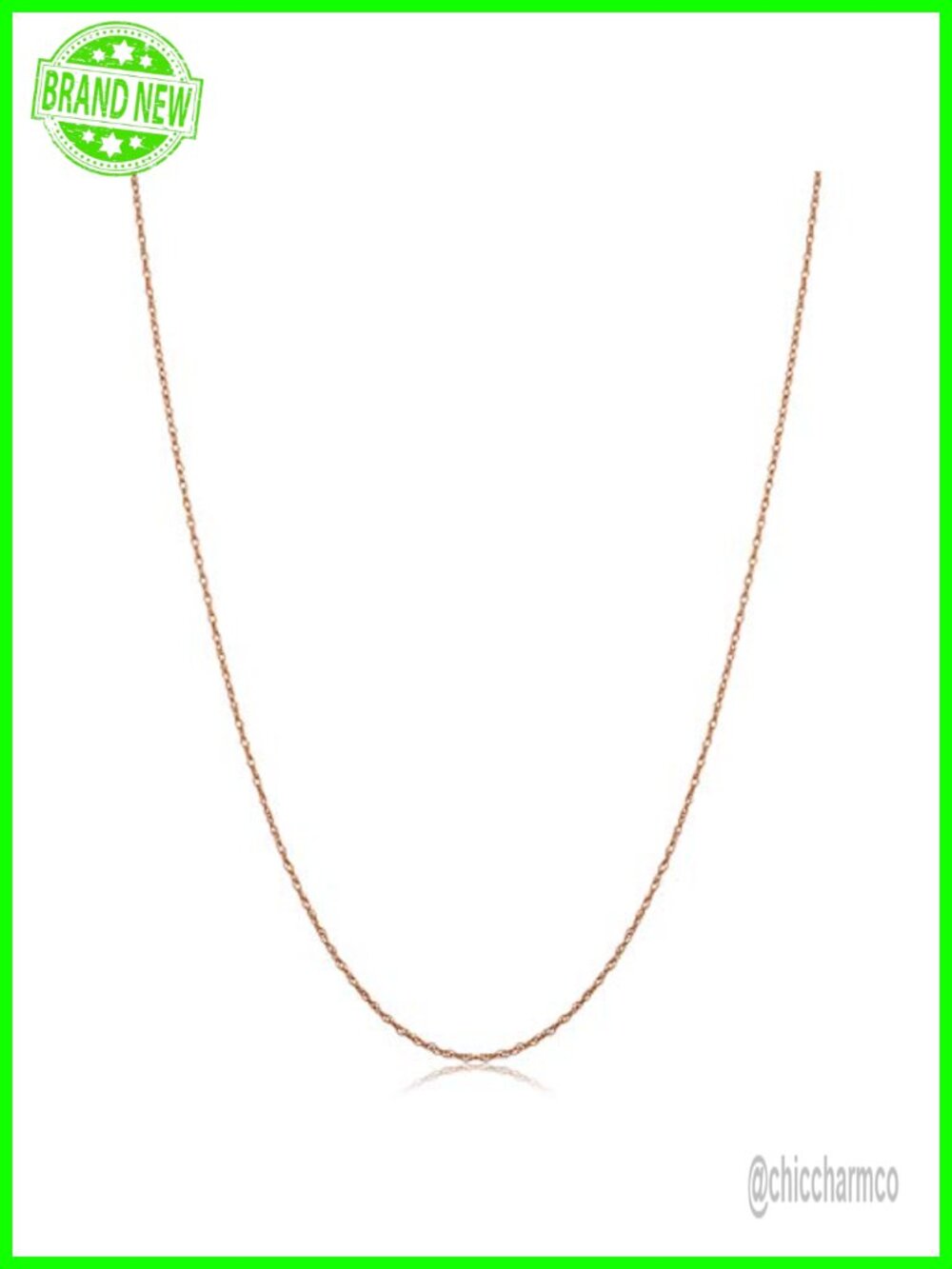 Solid 14K Rose Gold Rope Chain Necklace Choker for Women